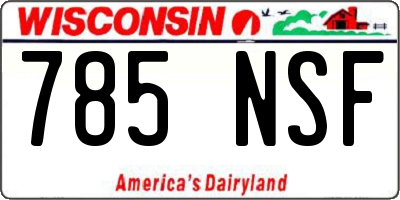 WI license plate 785NSF