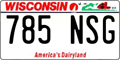 WI license plate 785NSG