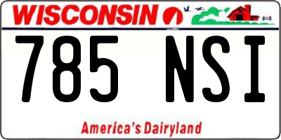 WI license plate 785NSI