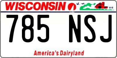 WI license plate 785NSJ