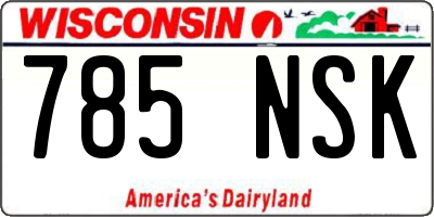 WI license plate 785NSK