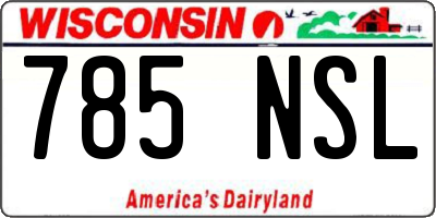 WI license plate 785NSL