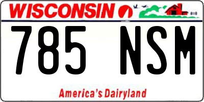 WI license plate 785NSM