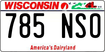 WI license plate 785NSO