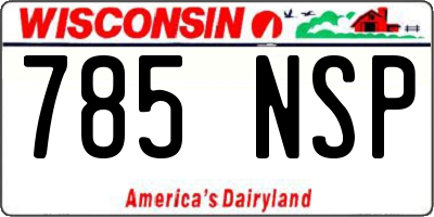 WI license plate 785NSP