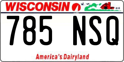 WI license plate 785NSQ