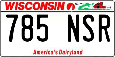 WI license plate 785NSR