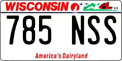 WI license plate 785NSS