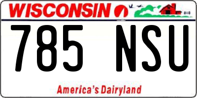 WI license plate 785NSU