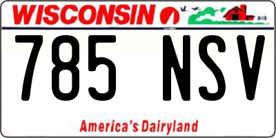 WI license plate 785NSV