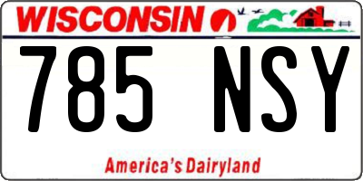 WI license plate 785NSY