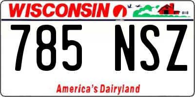 WI license plate 785NSZ
