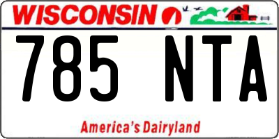 WI license plate 785NTA