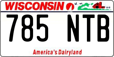 WI license plate 785NTB