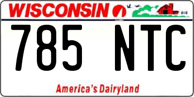 WI license plate 785NTC