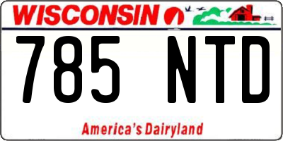 WI license plate 785NTD