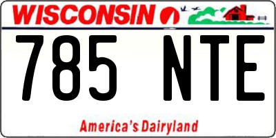 WI license plate 785NTE