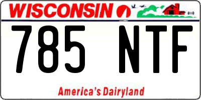 WI license plate 785NTF