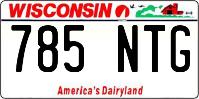 WI license plate 785NTG