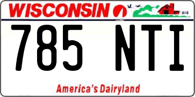 WI license plate 785NTI