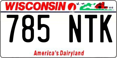 WI license plate 785NTK