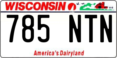 WI license plate 785NTN