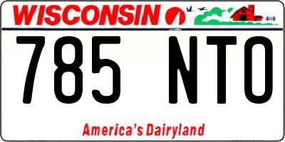WI license plate 785NTO