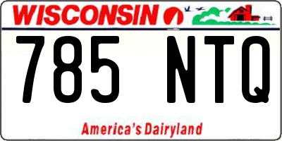 WI license plate 785NTQ