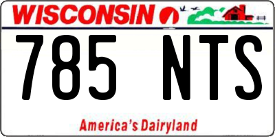 WI license plate 785NTS