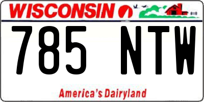 WI license plate 785NTW