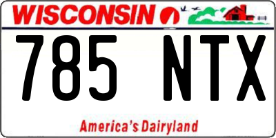 WI license plate 785NTX
