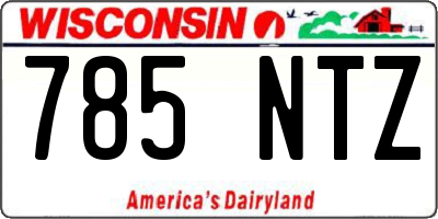 WI license plate 785NTZ
