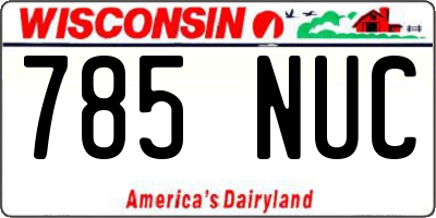 WI license plate 785NUC