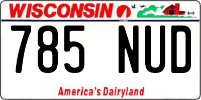 WI license plate 785NUD