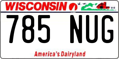 WI license plate 785NUG