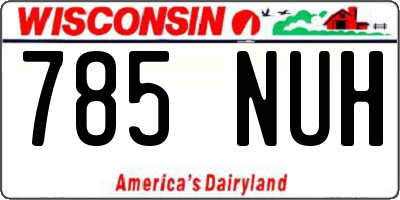 WI license plate 785NUH