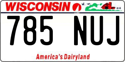 WI license plate 785NUJ