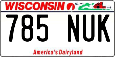 WI license plate 785NUK