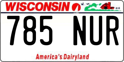 WI license plate 785NUR