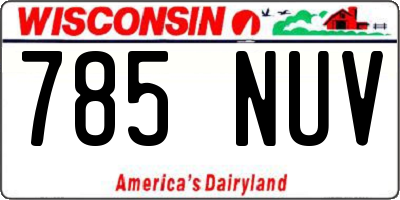 WI license plate 785NUV
