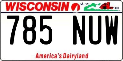 WI license plate 785NUW