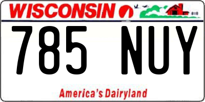 WI license plate 785NUY