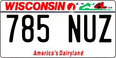 WI license plate 785NUZ