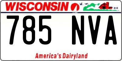 WI license plate 785NVA