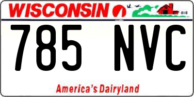 WI license plate 785NVC