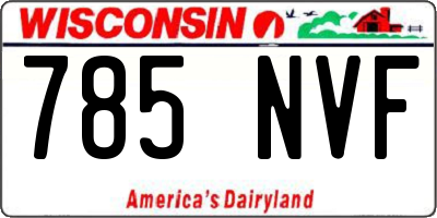 WI license plate 785NVF