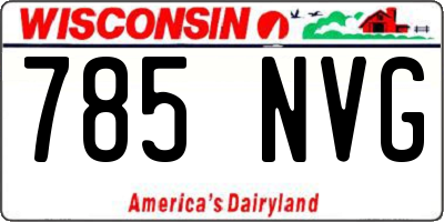 WI license plate 785NVG