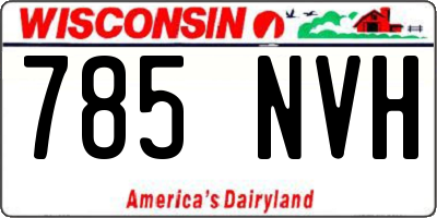 WI license plate 785NVH