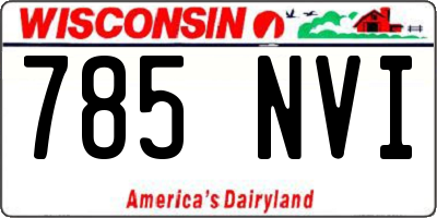WI license plate 785NVI