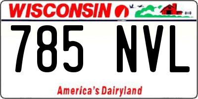 WI license plate 785NVL